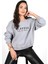 Kadın Yazı Baskılı Bisiklet Yaka Sweatshirt 1617-24 3