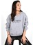 Kadın Yazı Baskılı Bisiklet Yaka Sweatshirt 1617-24 4