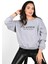 Kadın Yazı Baskılı Bisiklet Yaka Sweatshirt 1617-24 5