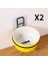 A-Yellowfish 2 Takım Stili 2 Takım Balık Paw Desen Köpek Demir ile Seramik Kaseler Standı Düz ​​renk Sır Braketi Duvar Kafesinde Düzeltme Kedi Besleyici Pet Kase Davranır (Yurt Dışından) 1