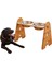 C-Tek Kase-L Stili Orta ve Büyük Köpekler Için Uygun Kase Paslanmaz Çelik Çift Kase Ayarlanabilir Bambu Çerçeve, Servikal Omurgayı Korumak Için Pet Besleyici (Yurt Dışından) 2