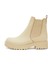 Ekru Hakiki Deri Bot Lastikli Ekru Kadın Bot Tırtıklı Taban Deri Bot Kısa Deri Bot 4