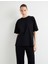 Basic Oversize Tişört Kısa Kollu Bisiklet Yaka Pamuklu 3
