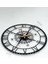 Tekno Trust Dekoratif Roma Rakamlı Sessiz Siyah Metal Duvar Saati Pusula Temalı 60X60CM 3