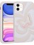 Apple iPhone 11 - Uyumlu Sıvılı Simli Kelebekli Tasarım Bls Store Vodena Kapak-Beyaz 1