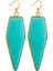 Geometrik Yeşil Cam Howlite Turkuaz Dangle Reiki Aytaşı Damla Kadın Takı Küpe (Yurt Dışından) 1