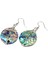 Doğal Abalone Kabuk Dangle Hayat Ağacı Tel Sarılmış Damla Kadın Takı Stili 2 Küpe (Yurt Dışından) 2