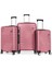 Suitcase Abs 3'lü Gül Kurusu Lüx Valiz Seyahat Seti 600.08-SET 3