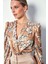 Desenli Bodysuit Bluz - Camel 4