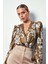 Desenli Bodysuit Bluz - Haki 1