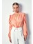 Kruvaze Desenli Bodysuit Bluz - Somon 5