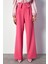 Bel Detaylı Geniş Paça Pantolon - Pembe 4