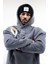Kapüşonlu Reflection Baskılı Sweatshirt Koyu Gri 2