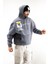 Kapüşonlu Reflection Baskılı Sweatshirt Koyu Gri 3