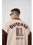 Outcase Baskılı Bomber Ceket Bej 5