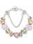 Kadın Charm Bileklik, Pembe Kristal Boncuklu Bileklik, Kalp Kolye, Kadınlar, Kızlar Için Sevgililer Günü Hediyeleri (Boyut: 17CM) (Yurt Dışından) 1