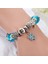 Kadın Charm Bileklik, Yonca Kolye Mavi Kristal Boncuklu Yılan Kemik Zinciri, Hazine Kutusu Toka Bileklik, Çoğu Bileğe Uyuyor, Kadınlar Için En Iyi Tatil Hediyeleri (Boyut: 17CM) (Yurt Dışından) 3