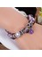 Kadın Charm Bileklik, Mor Kristal Kolye, Kelebek, Çiçek Boncuklu Aksesuarlar, Onun Için En Iyi Hediye (Boyut: 18CM) (Yurt Dışından) 2