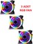 3'lü Set 12 cm Rgb LED Fan Işıklı Kasa Fanı Rainbow Kasa Soğutucu Fan 1