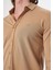 Erkek Uzun Kol Düz Camel Renk Gömlek 4