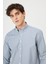 Erkek Yeşil Slim Fit Dar Kesim Düğmeli Yaka Pamuklu Kareli Gömlek 3