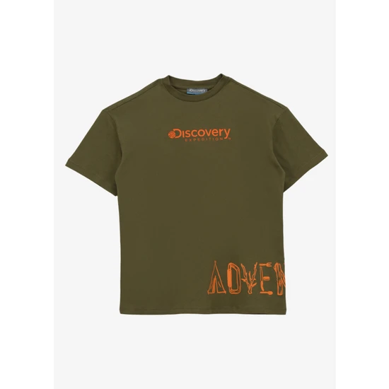 Discovery Expedition Baskılı Haki Erkek T-Shirt D4SB-TST3035