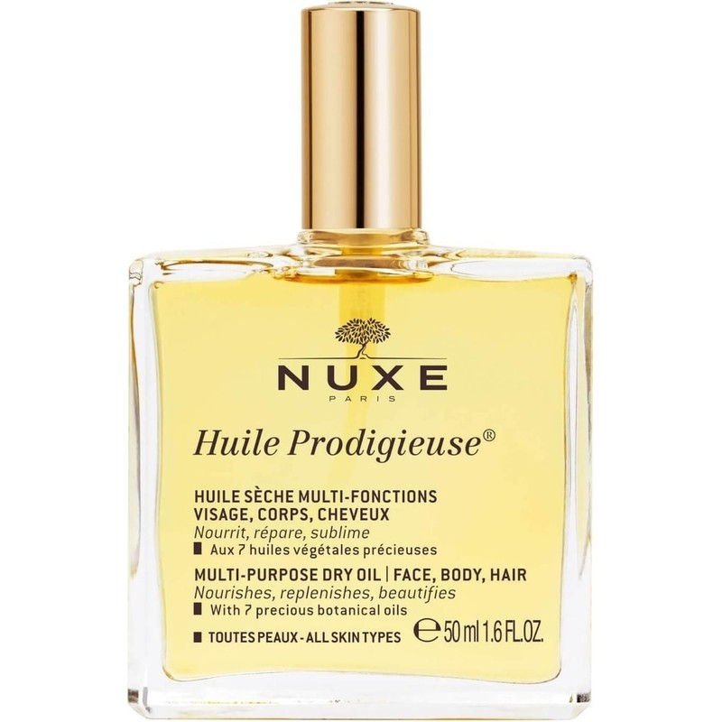 Nuxe Huile Prodigieuse 50 ml Çok Amaçlı Vegan Kuru Yağ Yüz Vücut Saç için Aydınlatıcı Etki