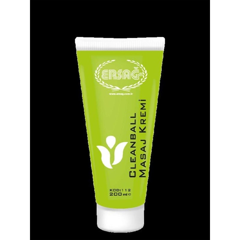 Ersağ Cleanball Masaj Kremi 200 ml Yumuşatıcı Nemlendirici Etkili Unisex Vücut Bakım Ürünü