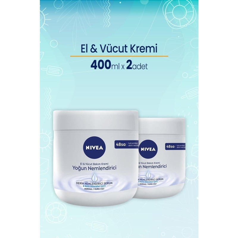 Nivea El ve Vücut Yoğun Nemlendirici Bakım Kremi 400 ml x 2 Adet
