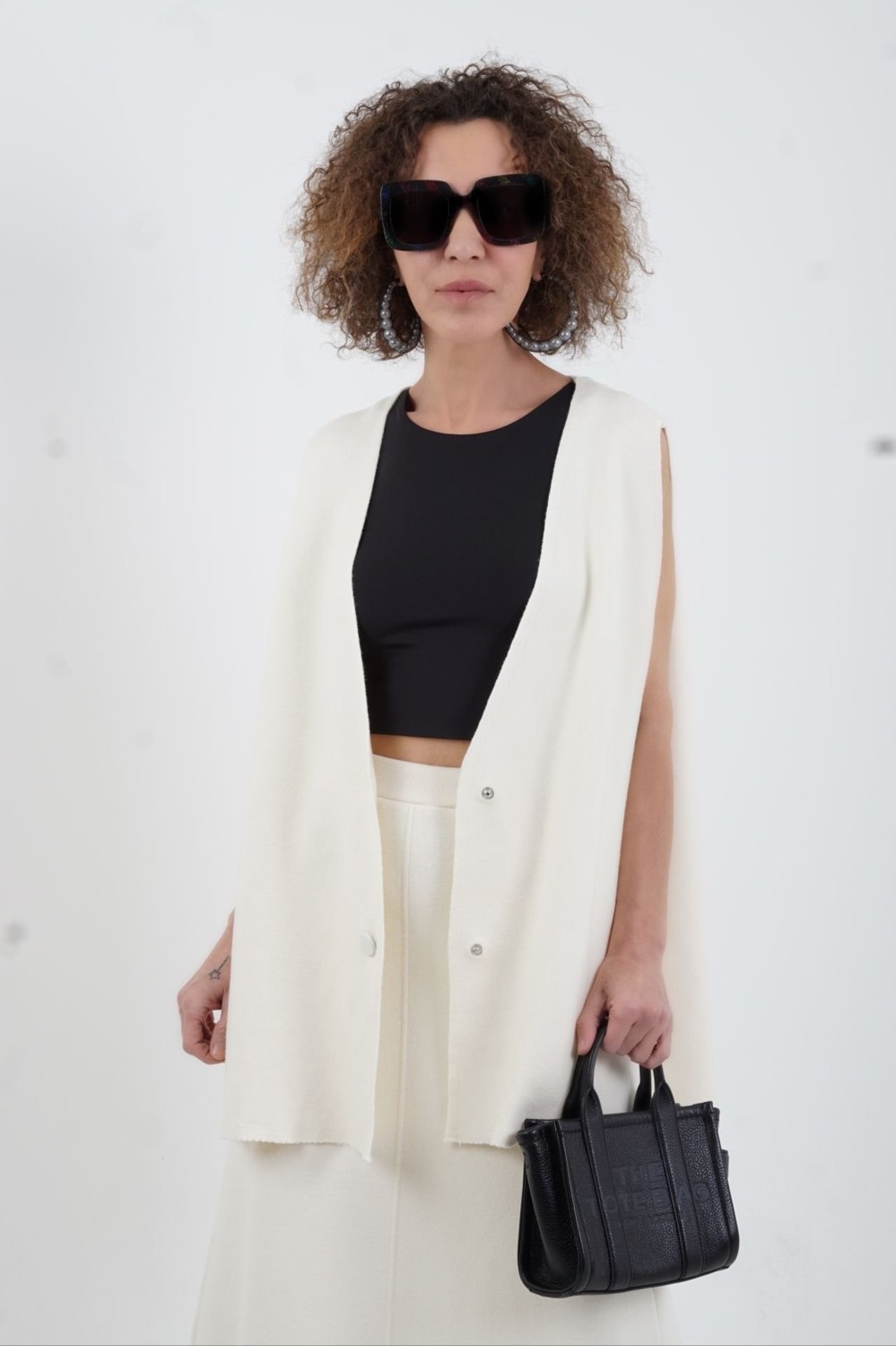 Zelish My Sister Krem Oversize Triko Yelek