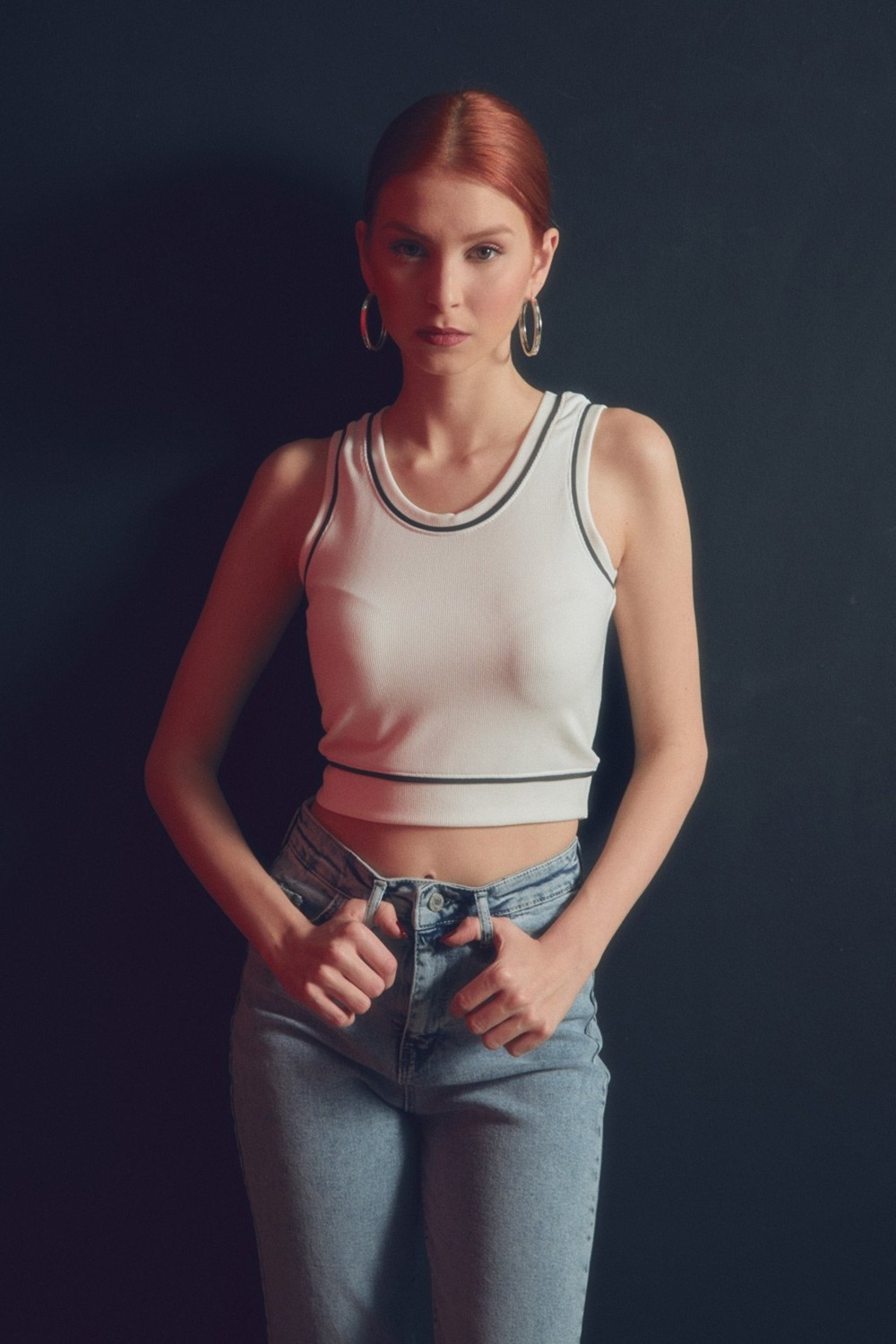 FullaModa Fitilli Altı Lastikli Crop Body