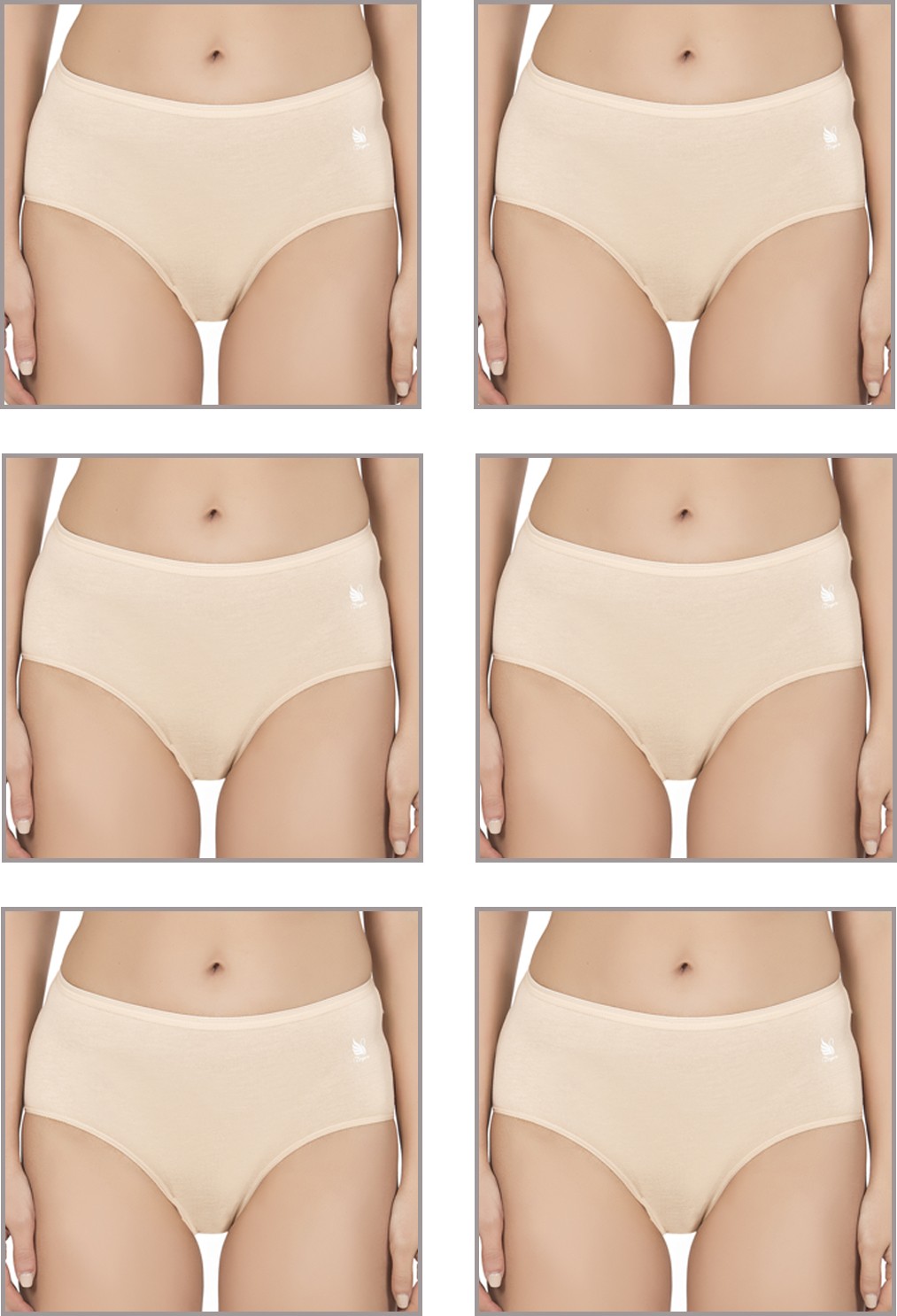 Özkan Underwear Özkan 23922 6'lı Paket Kadın Pamuklu Modal Esnek Yumuşak Yüksek Bel Bato Külot