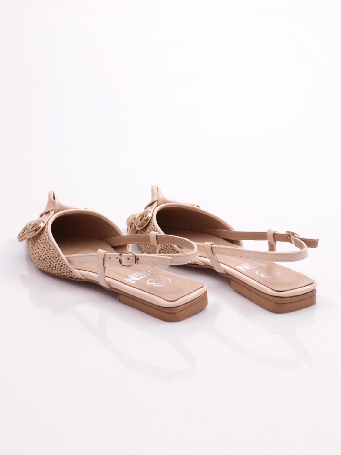 DGN Kadın Düz Tabanlı Bej Arkadan Bağlamalı Babet 39 Numaralı Konforlu Ayakkabı 6008 görsel 7
