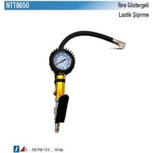 Nt Tools Ibre Göstergeli Mandallı Lastik Şişirme Tabancası 10 BAR/150 Psi NTT8650