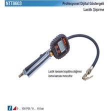 Nt Tools Profesyonel Dijital Göstergeli Mandallı Lastik Şişirme Tabancası 10 BAR/150 Psi NTT8603