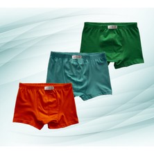 Likrax 3'lü Erkek Çocuk Boxer ( Mint - Turuncu - Yeşil )