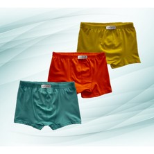 Likrax 3'lü Erkek Çocuk Boxer ( Sarı - Mint - Turuncu )