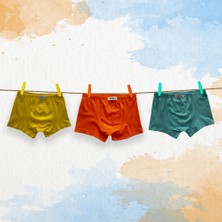 Likrax 3'lü Erkek Çocuk Boxer ( Sarı - Mint - Turuncu )