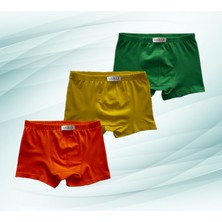 Likrax 3'lü Erkek Çocuk Boxer ( Turuncu - Yeşil - Sarı )