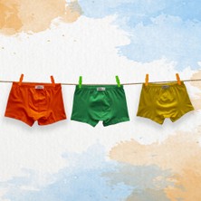 Likrax 3'lü Erkek Çocuk Boxer ( Turuncu - Yeşil - Sarı )