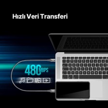 Ttec Alumicable Usb-C - Usb-C 30CM 65W Pd/qc Hızlı Şarj/data Kablosu Uzay Grisi