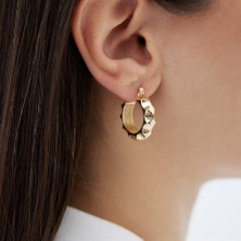 Kesme Detaylı Halka Küpe