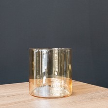 Ömas Konsept Premium Gold Renkli 14X15 Cam Vazo, Dekoratif Lüks Altın Renkli Solmayan Sarı Cam Vazo