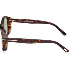 Tom Ford Tomford TF1022 52N Unisex Güneş Gözlüğü Kahverengi Kemik Çerçeve Yeşil Lens UV400