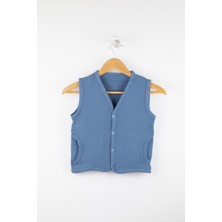 Bondilolly %100 Pamuk Çıtçıtlı Müslin Bebek Yelek