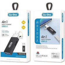 Go Des GD-CT192 Usb-A Dan Type-C Ye ve Type-C Den Usb-A Dönüştürücü Adaptör 4in1 Otg