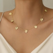Nox Jewelry 14 Ayar Mikron Altın Kaplama Yaprak Figürlü Zincir Kolye – El Yapımı Zarif Tasarım - CN00217