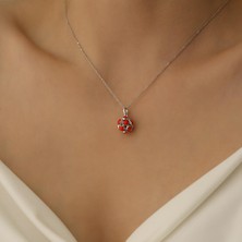 Nox Jewelry 925 Ayar Gümüş Mercan Renkli Top Kolye