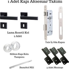 Çelebi Kare Rozetli Lama Iç Oda Kapı Kolu Takımı (Kilit + Menteşe Dahil)