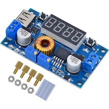 Hobi Mekatronik XL4015 75W 5A Dc-Dc Voltmetre Ekranlı (4digits) Voltaj Düşürücü Modül(Usb Çıkışlı)
